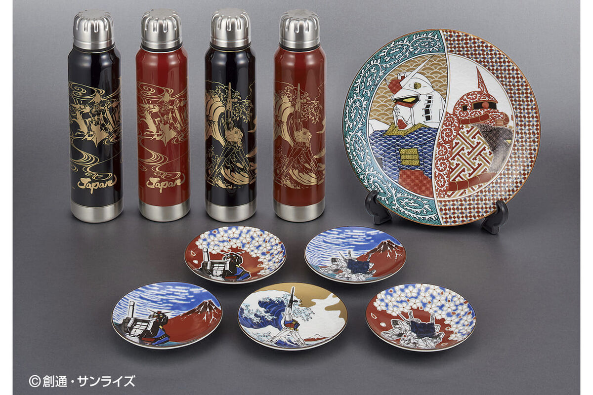8116ガンダム×日本の伝統工芸。バンダイが葛飾北斎をモチーフにしたガンダムデザインの加賀・九谷焼と越前・漆器を商品化