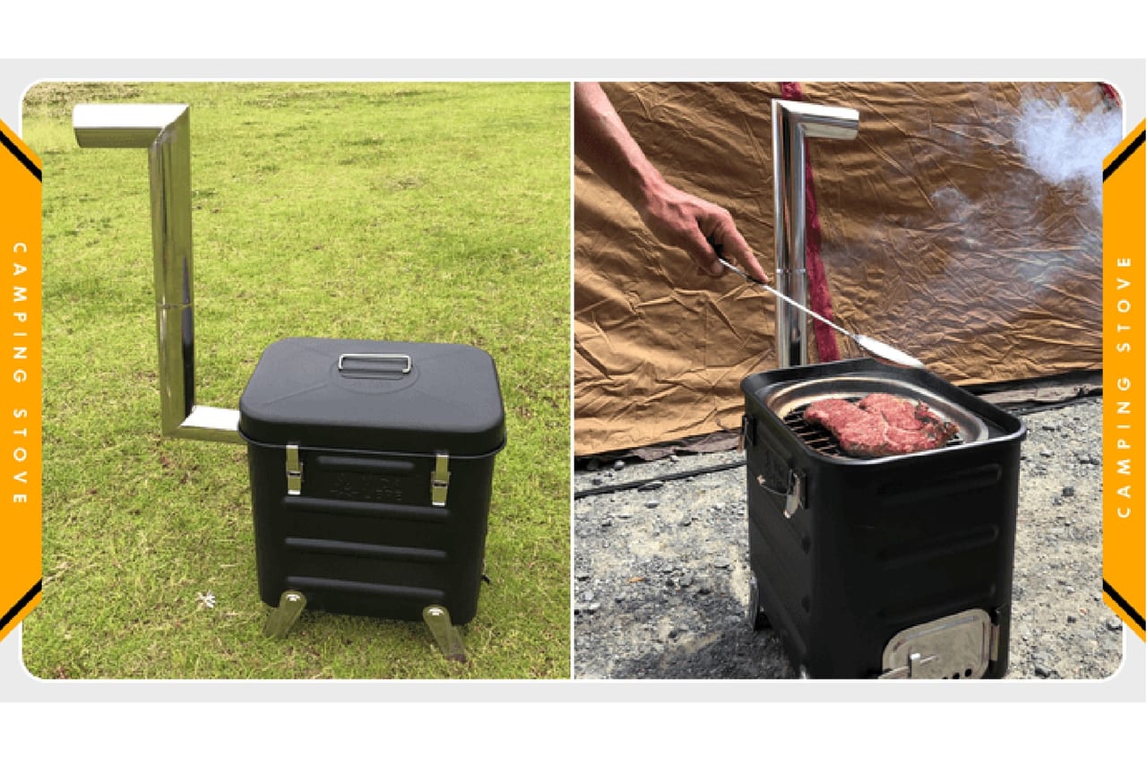 23770こんなアウトドアグッズが欲しかった！調理器具7点＆ストーブがコンパクトに持ち運べるキャンピングストーブ「VidaLibre camping stove」