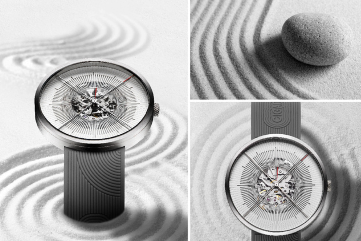 【腕にまとう枯山水】日本式ムーブメントXサファイアガラス、 ZEN（禅）インスパイアのスケルトン時計「CIGA Design J」のアイキャッチ